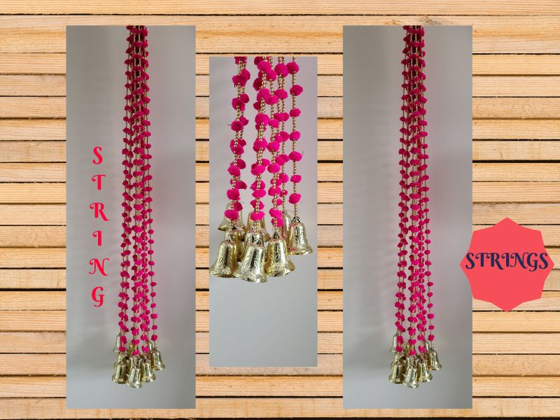 Flower String Line PINK CLOUR Strings Torans Flower Garland Lines Orange Flower Strings A ...