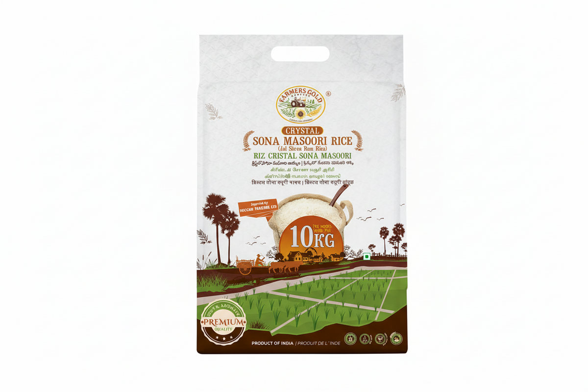 FARMERS GOLD SONA MASOORI PREMIUM CRYSTAL RICE 10 kg – My Spice Market
